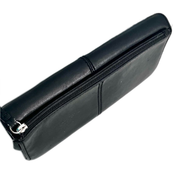 Coach Tri-fold Ashley Pleated Black Leather Wallet - Picture 6 of 6